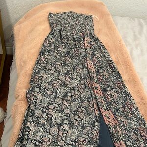 RAGA strapless maxi with smocked bodice dress brand NWT size small-